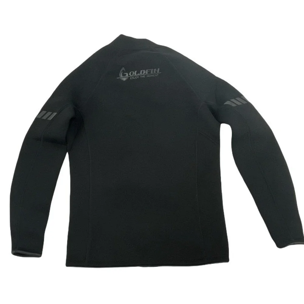 Goldfin Men Wetsuit Jacket Front Zip Black Neoprene Medium